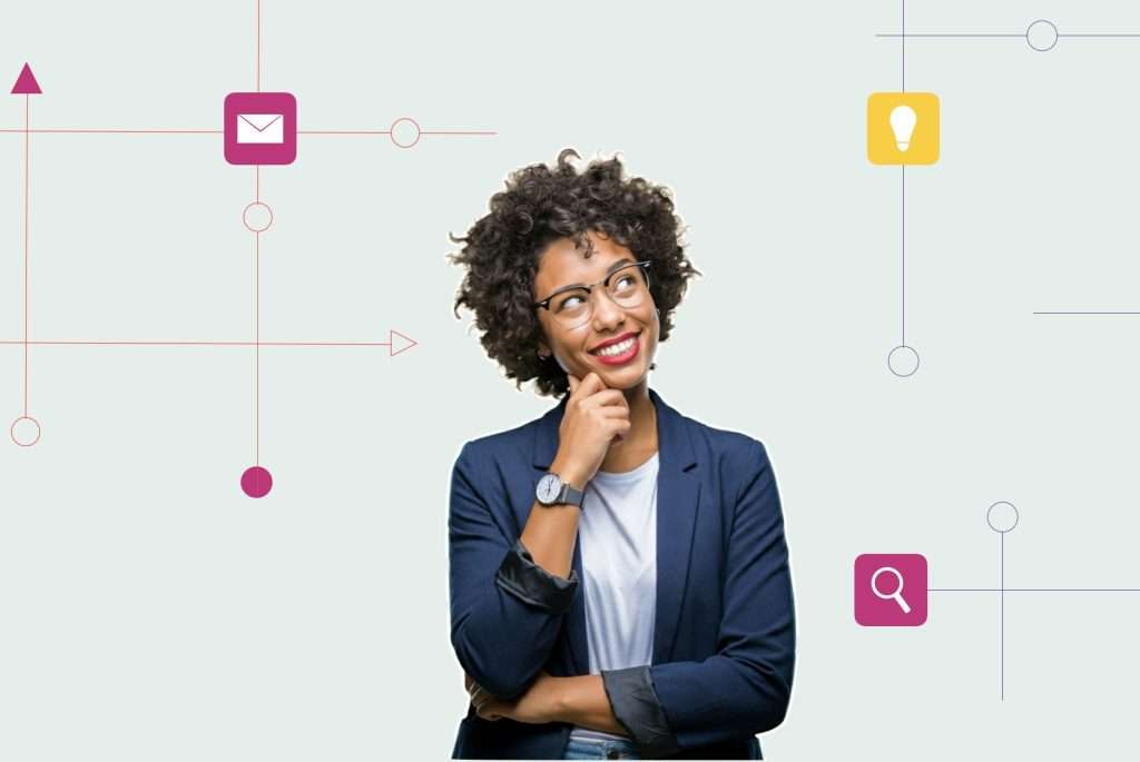 Corporate woman thinking about Responsible AI
